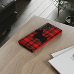Scottish Terrier Silhouette Plaid Art Tough Phone Case