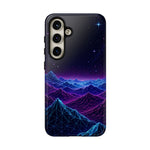 Retro Neon Mountains Phone Case | Vaporwave Galaxy Landscape