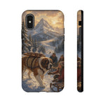 Saint Bernard Winter Rescue phone case | snowy mountain dog scene
