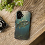 Largemouth Bass Phone Case, Sunlit Underwater Tough Cover, Gift