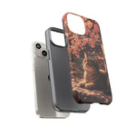 Cherry Blossom Cat Phone Case, Painterly Spring Art Cover