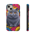 British Shorthair Round Pop Art Tough Phone Case