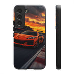 Orange C8 Z06 Flat Plane V8 Speed Art Tough Phone Case