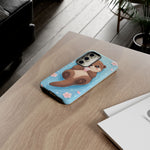 Kawaii Otter Animal Phone Case, Floating Shell Vector Cute Cover
