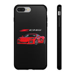 Red C8 Z06 Illustration Phone Case for Vette Owners | Tough Cover