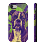 Boxer Halftone Portrait Tough Phone Case - Green and Violet
