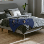 1963 Blue Galaxie Convertible Illustration Blanket | Classic Car Artwork