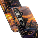Muscle Car Meet Phone Case, Golden Hour Cars Coffee Tough Cover