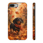 Dachshund Autumn Stroll Dog Tough Phone Case