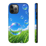 Bubbles Over Grass phone case | Tough Cover