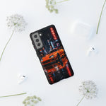 Orange Supra Phone Case, Neon City Night JDM Sports Car Tough Cover