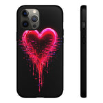 Melting Glitch Heart Neon Phone Case
