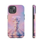 Praying Cherub Statue halo Vaporwave Aesthetic phone case