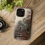 Autumn Temple Steps phone case | Japanese watercolor landscape cover