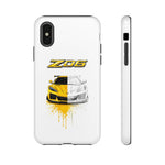 Z06 Corvette Phone Case, Yellow Sketch Reveal Chrome Cover