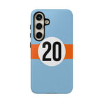 Copy of Blue Orange Number 20 Retro Racing Stripe Tough Phone Case Cover