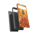 Yorkshire Terrier Jumping in Autumn Leaves Tough Case | Fall Dog Phone Cover