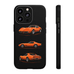 C3 Corvette Art Phone Case Orange, Three-View Vector Cover, Gift