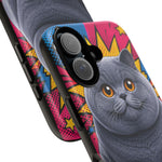 British Shorthair Round Pop Art Tough Phone Case