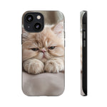 Persian Kitten Phone Case, Sleepy Macro Close-Up Portrait Cover