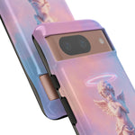 Praying Cherub Statue halo Vaporwave Aesthetic phone case