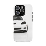 White C6 Z06 Front View tough phone case for Sports Car Drivers
