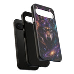 Cosmic Wolf Phone Case, Galaxy Nebula Portrait Tough Cover, Gift