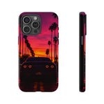 Matte Black Challenger Sunset Tough Phone Case - Palm Silhouette