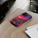 FD RX-7 Retro Sunset Sports Car Tough Case | Neon Vaporwave Beach Drive