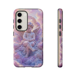 Cherub Cloud Throne Phone Case, Pastel Marble 3D Render Cover