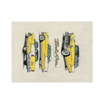 1955 Yellow Chevy Bel Air Illustration Blanket | Vintage Car Throw