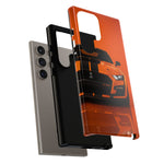 Orange Mustang Art Phone Case, GT500 American Muscle Car Tough Cover for Male