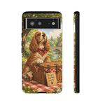 Cocker Spaniel Picnic Scene phone case | vintage dog art