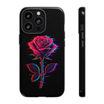 Glitch Rose Neon Phone Case Vaporwave Tough Cover