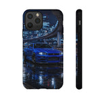 Skyline GT-R R34 Bayside Blue Tokyo Night Art Tough Phone Case