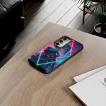 Anime Girl Phone Case Teal, Neon Kanji Calm Gradient Tough Cover