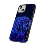 Neon Blue Tiger phone case | tough protective cover