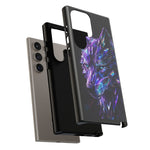 Holographic Wolf Phone Case, Fractured Prism Iridescent Cover