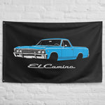 1967 El Camino Wall Flag Banner 34x56 Light Blue Classic Muscle Truck