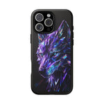 Holographic Wolf Phone Case, Fractured Prism Iridescent Cover
