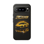Z06 Corvette Phone Case, Yellow Neon Chrome Studio Cover