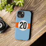 Copy of Blue Orange Number 20 Retro Racing Stripe Tough Phone Case Cover