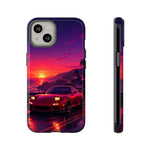 FD RX-7 Retro Sunset Sports Car Tough Case | Neon Vaporwave Beach Drive