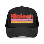Hialeah Trucker Hat Retro Vintage Hialeah Florida Snapback Cap Foam Mesh Miami Style