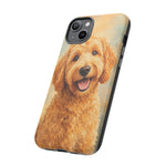 Goldendoodle Fluffy Curls Portrait Art Tough Phone Case
