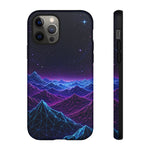 Retro Neon Mountains Phone Case | Vaporwave Galaxy Landscape
