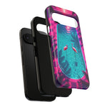 Neon Flamingo Pool Vaporwave Art Tough Phone Case