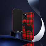 Scottish Terrier Silhouette Plaid Art Tough Phone Case