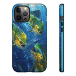 Mahi Mahi School Phone Case, Dorado Fish Frenzy Cover for Anglers