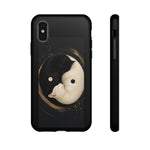 Yin Yang Cats Phone Case, Black White Stylized Art Cover